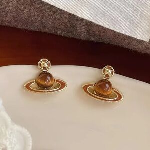 Saturn Planet Earrings Celestial Cosmic Minimalist Earrings Aesthetic Jewelry